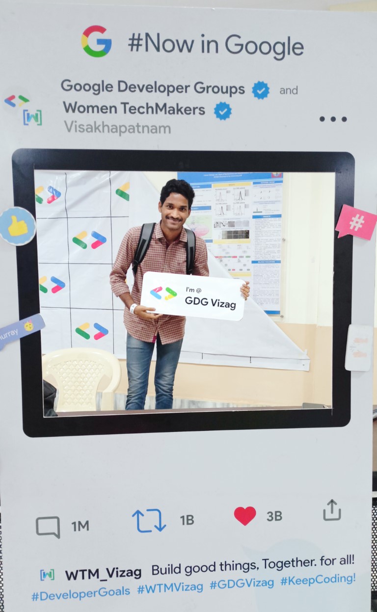 T. Rakesh Naidu, student of III IT, is a member of Google Developer Group (GDG)