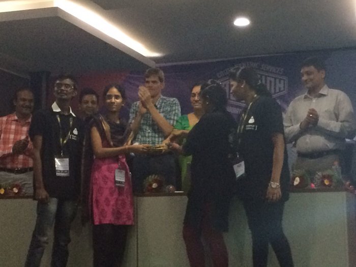 5th Prize Winners from IT receiving award from Prof.V.Valli Kumari, CEO, AP Innovation Society