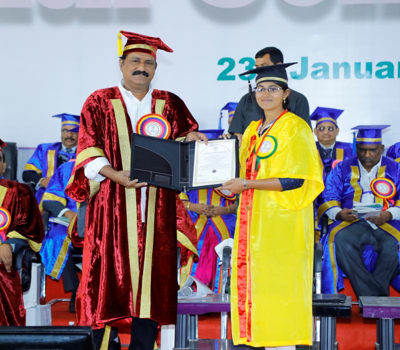 N. Sowjanya (2013–17) bags gold medal for academic excellence from JNTUK