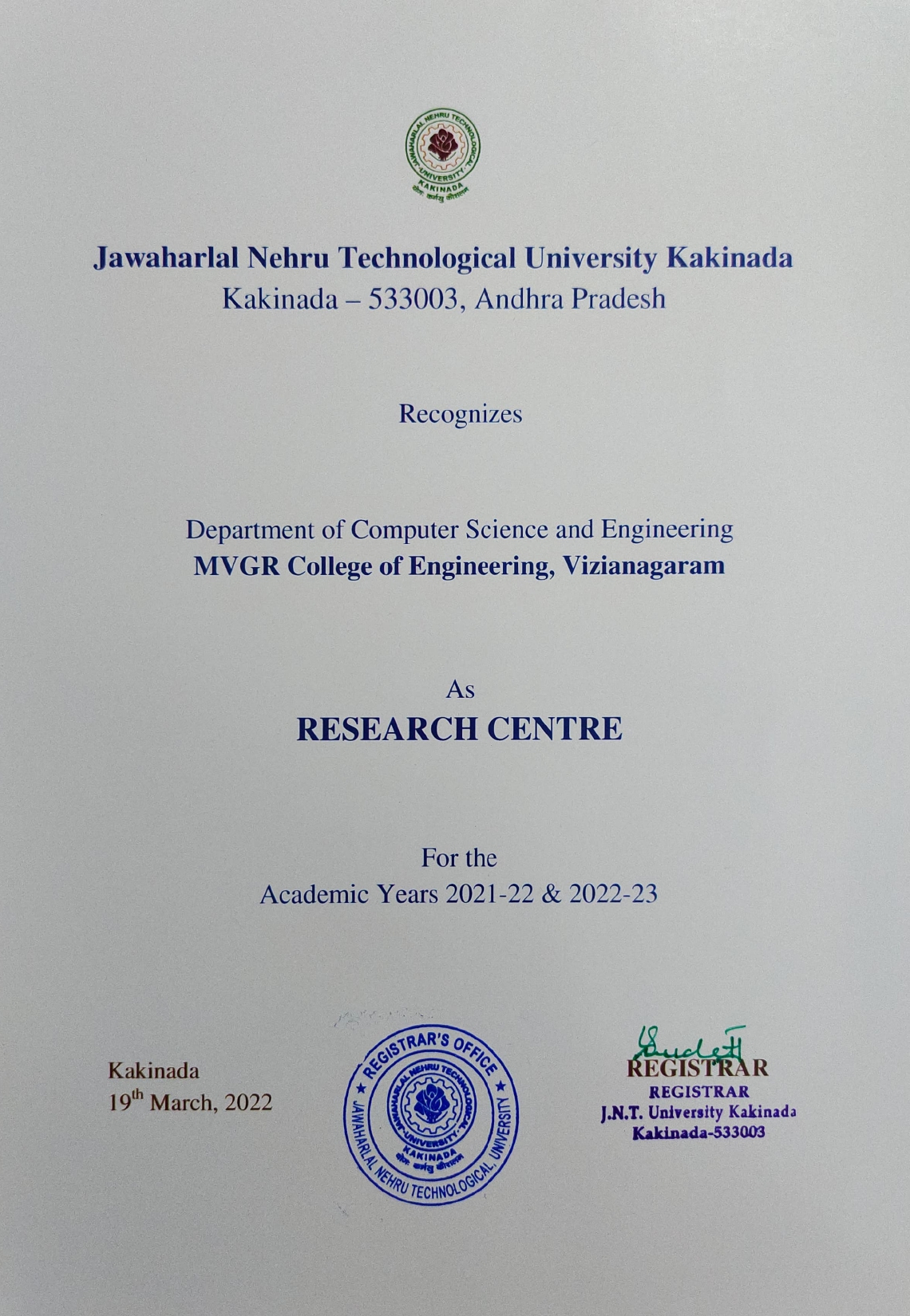 RESEARCH CENTER CSE