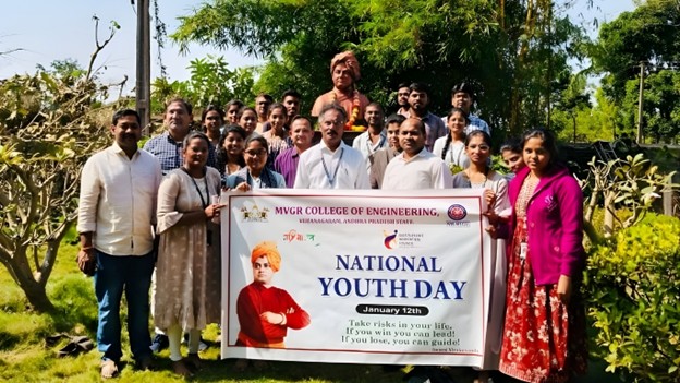 MVGR NSS Unit Pays Tribute to Swami Vivekananda on National Youth Day