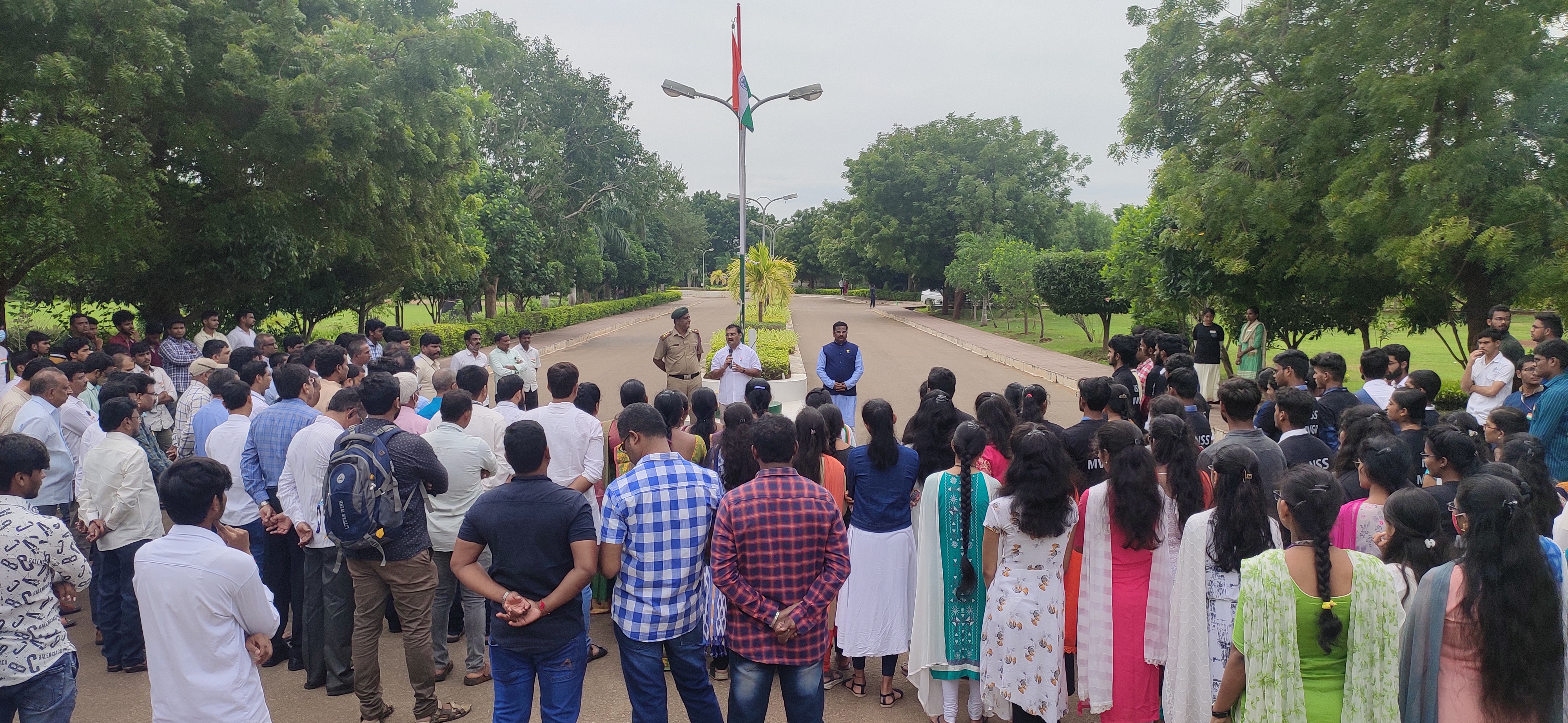 principal addressing the students